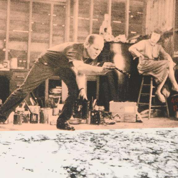 Ringo Daniel Funes (Protege of Andy Warhol's Apprentice, Steve Kaufman), "Jackson Pollock at Work" One-of-a-Kind Hand Pulled Silkscreen on Canvas, Hand Signed with Certificate of Authenticity.