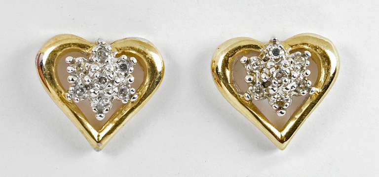 Sweet Diamond Heart Earrings