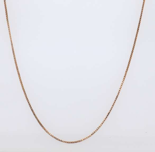 Italian Vintage Sterling Silver Box Chain Necklace