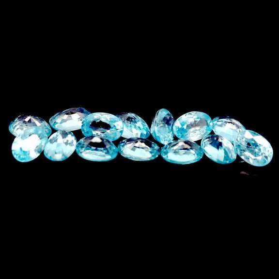 Brilliant 11.03ct sky blue Zircon set