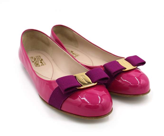 Ferragamo Varina Pink Flats Size 10 W/ Box