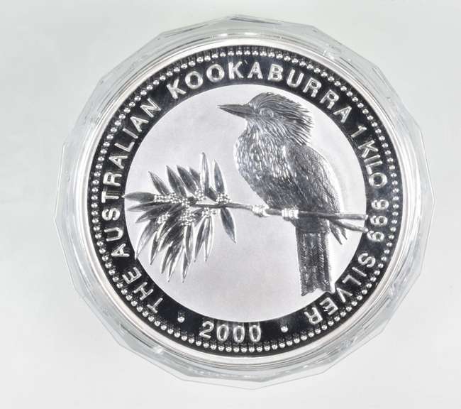 2000 Australia 30 Dollars - Kookaburra - 1 Kilo .999 Fine Silver