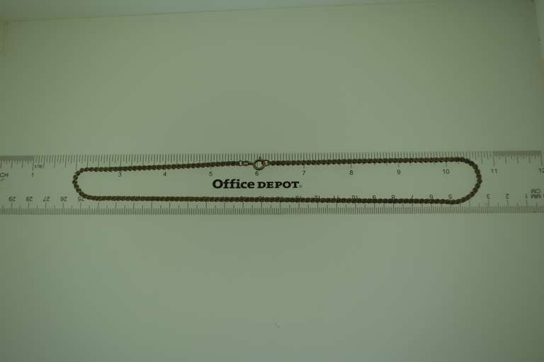 Italian Vintage Sterling Silver Flat Rope Chain Necklace