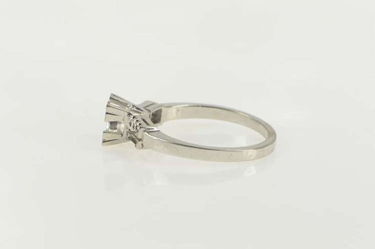 14K White Gold Vintage NOS 1950's 4.6mm Engagement Setting Ring