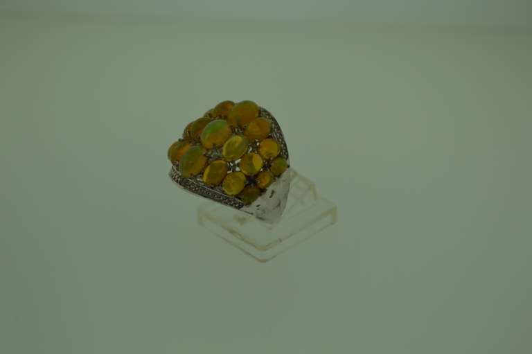 Sterling Silver Opal Color Stone Ring