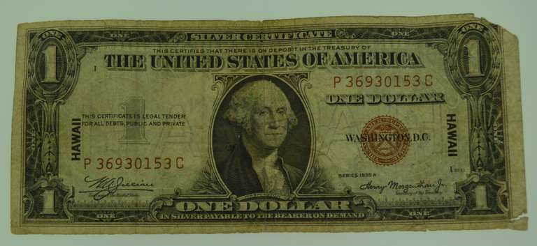 1935-A Hawaii $1 Silver Certificate Brown Seal