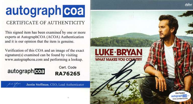 Luke Bryan Autographed Signed 11x14 Framed Display CD Cover Photo ACOA