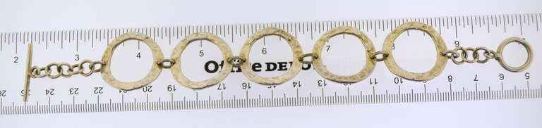 Mexican Sterling Silver large Circle Link Bracelet