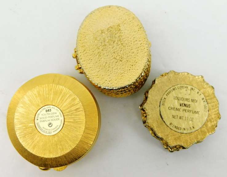3 Collectible Vintage Perfume Solid Compacts