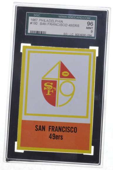 1967 Philadelphia #180 San Francisco 49'ers - SGC 96 MINT 9