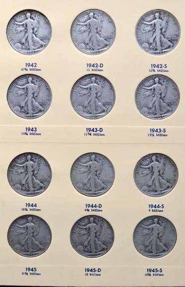 Near Complete 1937-1947 Walking Liberty Halves