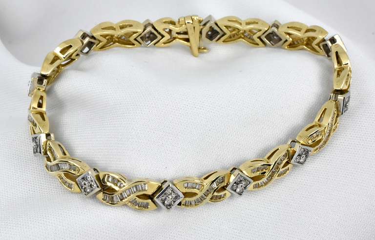 Stunning Fancy Link Diamond Bracelet