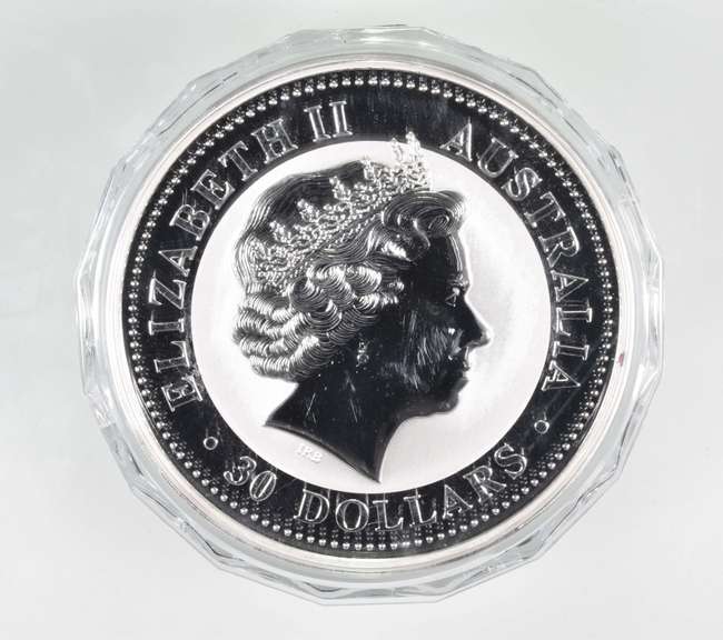 2000 Australia 30 Dollars - Kookaburra - 1 Kilo .999 Fine Silver