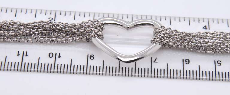 Sterling Silvre Heart Shaped Bracelet with Multi Strands