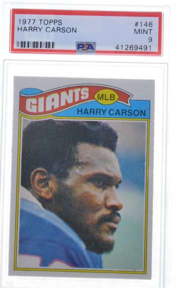 1977 Topps #146 Harry Carson - PSA MINT 9 - New York Giants