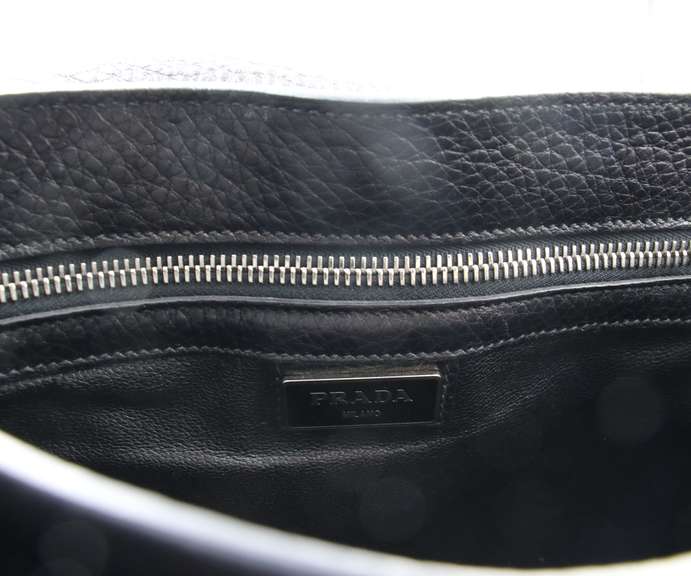 Prada Saffiano Black Leather Messenger Bag
