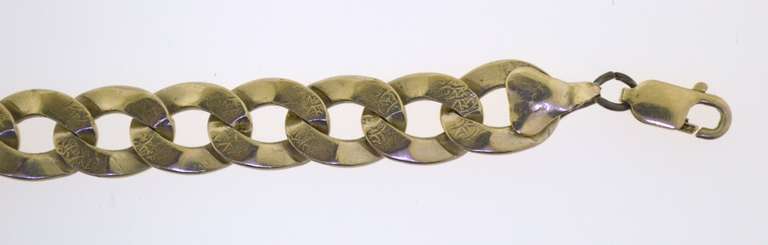Italian Vintage Sterling Silver Flat Curb Link Bracelet