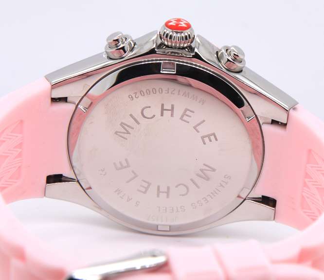 Michele Tahitian Pink Jelly Bean Chronograph Watch