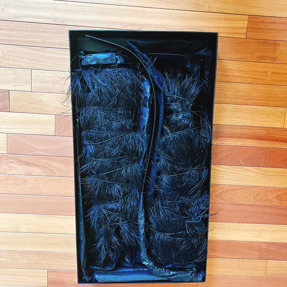 Brand New Saint Laurent Ostrich Boots! Retail $10,000!