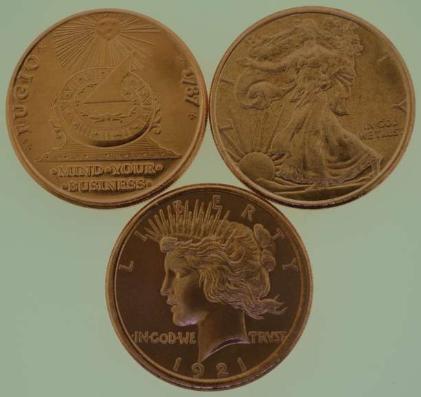 3 Fine .999 Copper Coin