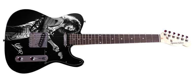 Eddie Van Halen Autographed Facsimile Signed Custom Graphics Guitar