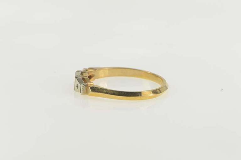 14K Yellow Gold Vintage NOS 1950's Two Tone Wedding Band Ring