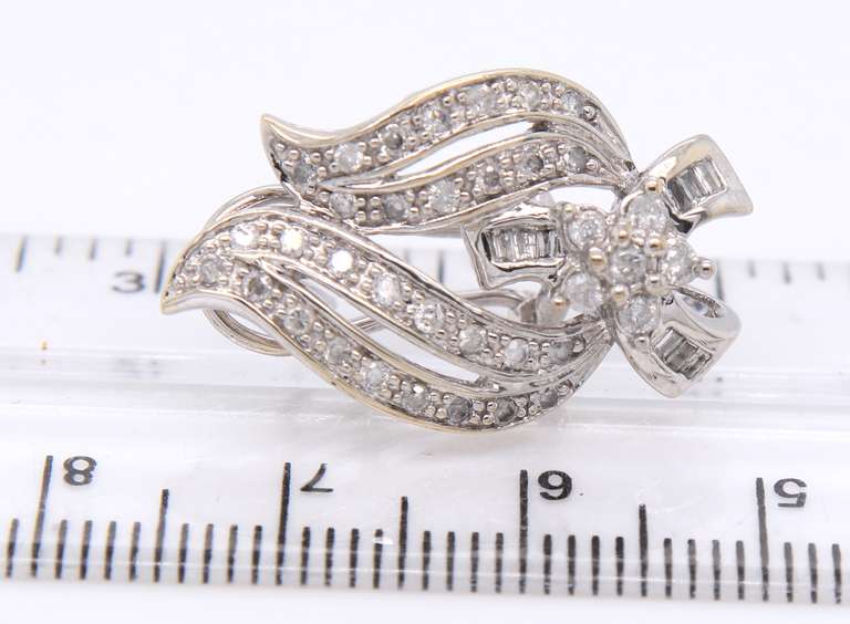 Dazzling White Gold Diamond and Bagutte Earrings