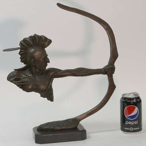 Indian Archer Bronze Sculpture