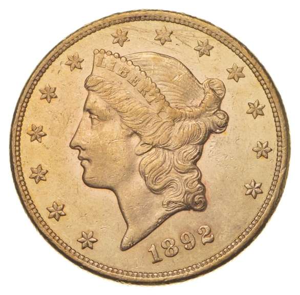 1892-CC Liberty Head Gold Double Eagle