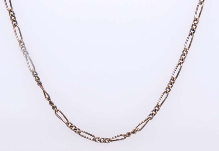 Vintage Sterling Silver Figaro Chain Necklace