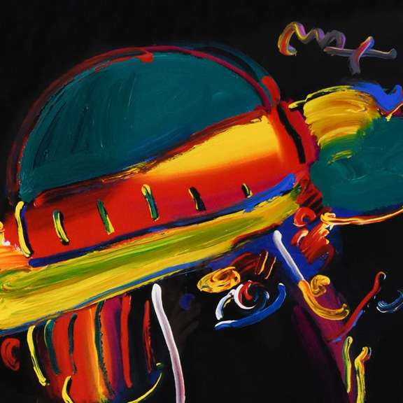 Peter Max, "Zero Spectrum" Framed One-Of-A-Kind Acrylic Mixed Media (34.5" x 46.5"), Hand Signed with Letter of Authenticity.