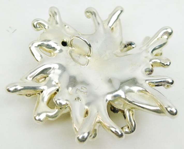 Amazing Large Sterling Chrysanthemum Flower Pendant