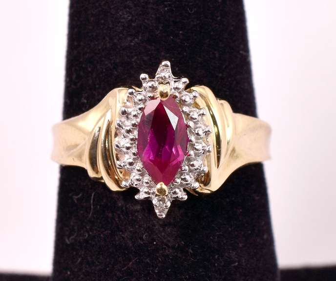 Sensational Ruby and Diamond Ring in Yellow Gold