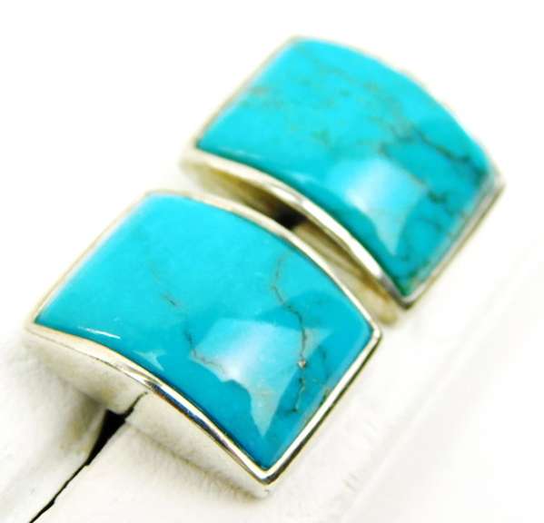 Sterling Blue Turquoise Earrings