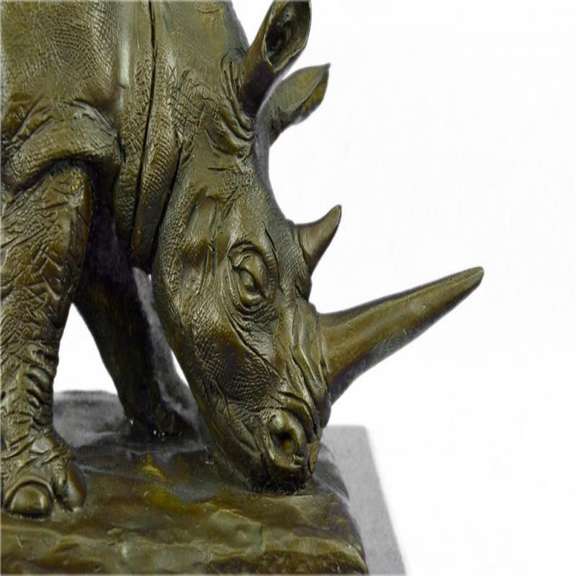 Ancient Endangered Rhinoceros Bronze Sculpture