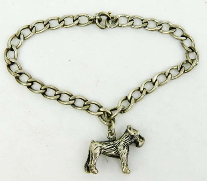 Vintage Sterling Silver Terrier Dog Charm Bracelet