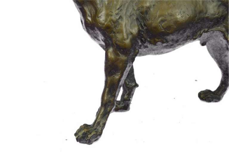 Shaggy Dog Captures a Bird Bronze Sculpture