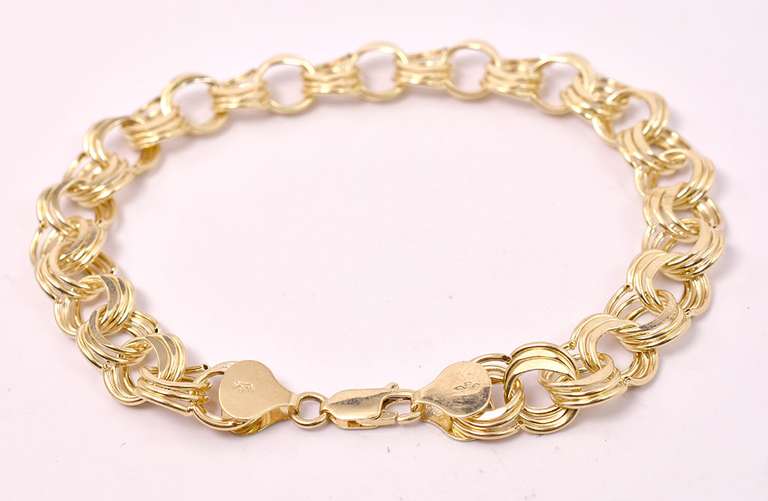 Gorgeous Triple Ring Bracelet in 14K Yellow Gold