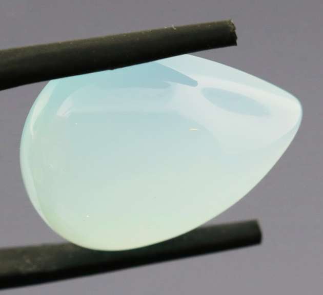 Glowing 18.36ct untreated pear Chalcedony cabochon