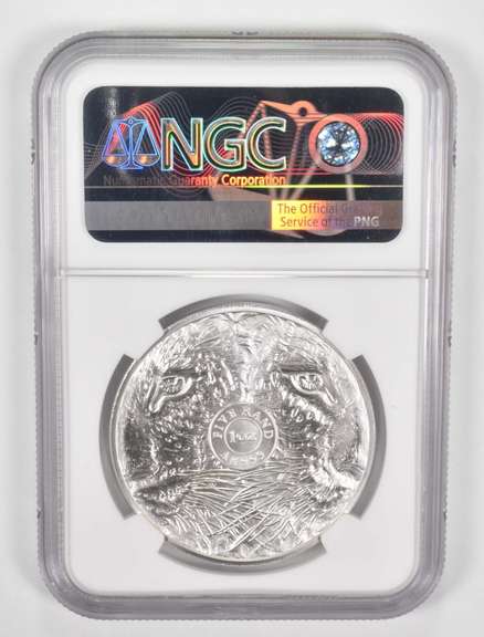 MS70 2020 South Africa 5 Rand 1oz .999 Fine Silver Spotted Leopard NGC
