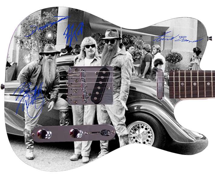 ZZ Top Autographed Facsimile Custom Graphics Guitar