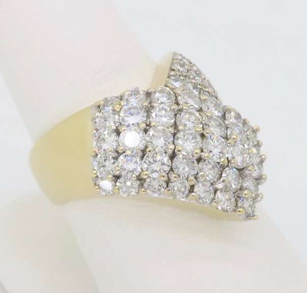 14k Yellow Gold Diamond Bypass Ring