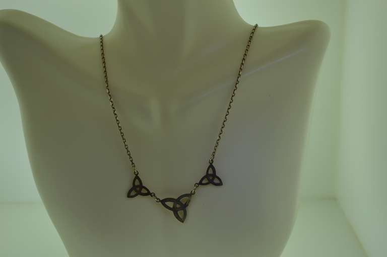Sterling Silver Three Trinity Knot Necklace