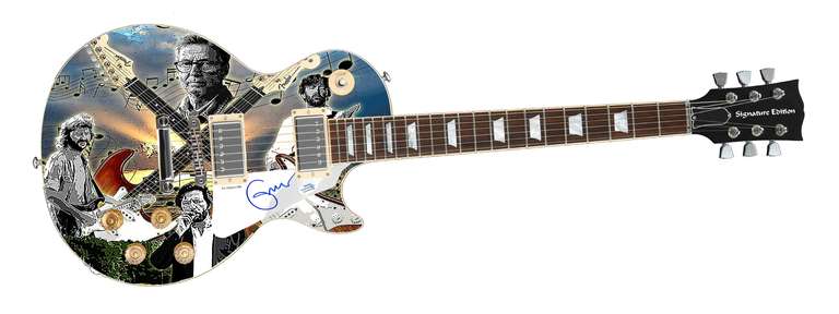 Eric Clapton Slowhand Autographed Signed Graphics Photo Guitar ACOA