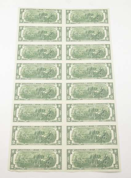 Lot (16) 1976 $2 Atlanta, GA United States FRN Uncut Sheet