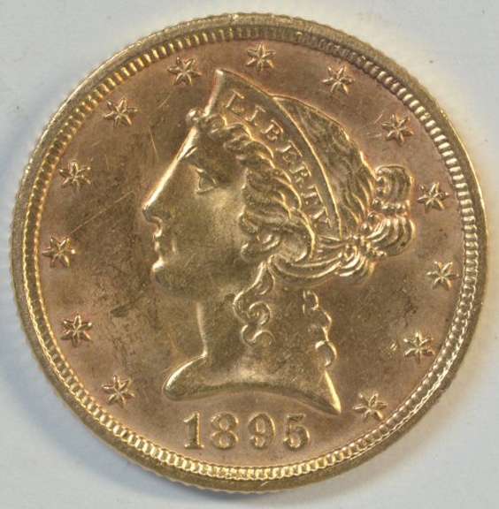 Razor-sharp choice BU 1895 US $5 Liberty Gold Piece