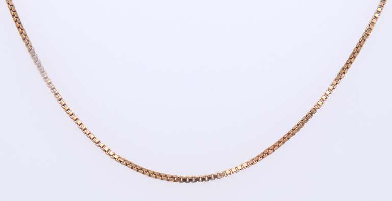 Vintage Sterling Silver Italian Box Chain Necklace