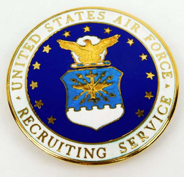 Large Vintage U.S. Air Force Recruiting Service Badge