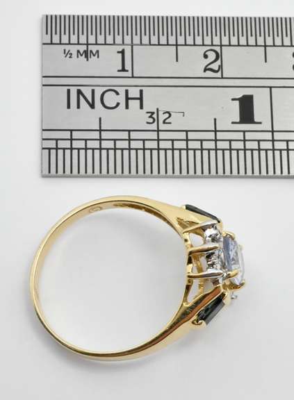 Blue Topaz and Sapphire Ring
