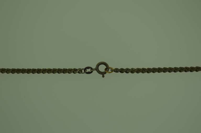 Italian Vintage Sterling Silver Flat Rope Chain Necklace